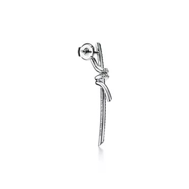 Tiffany Knot:Drop Earrings in White Gold with Diamonds, 3