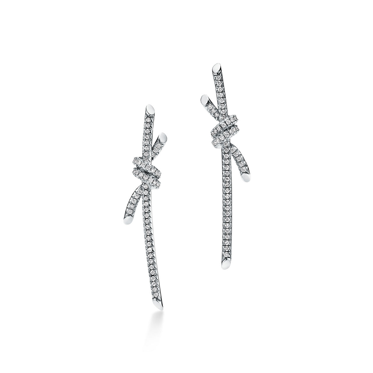 Drop Earrings in White Gold with Diamonds