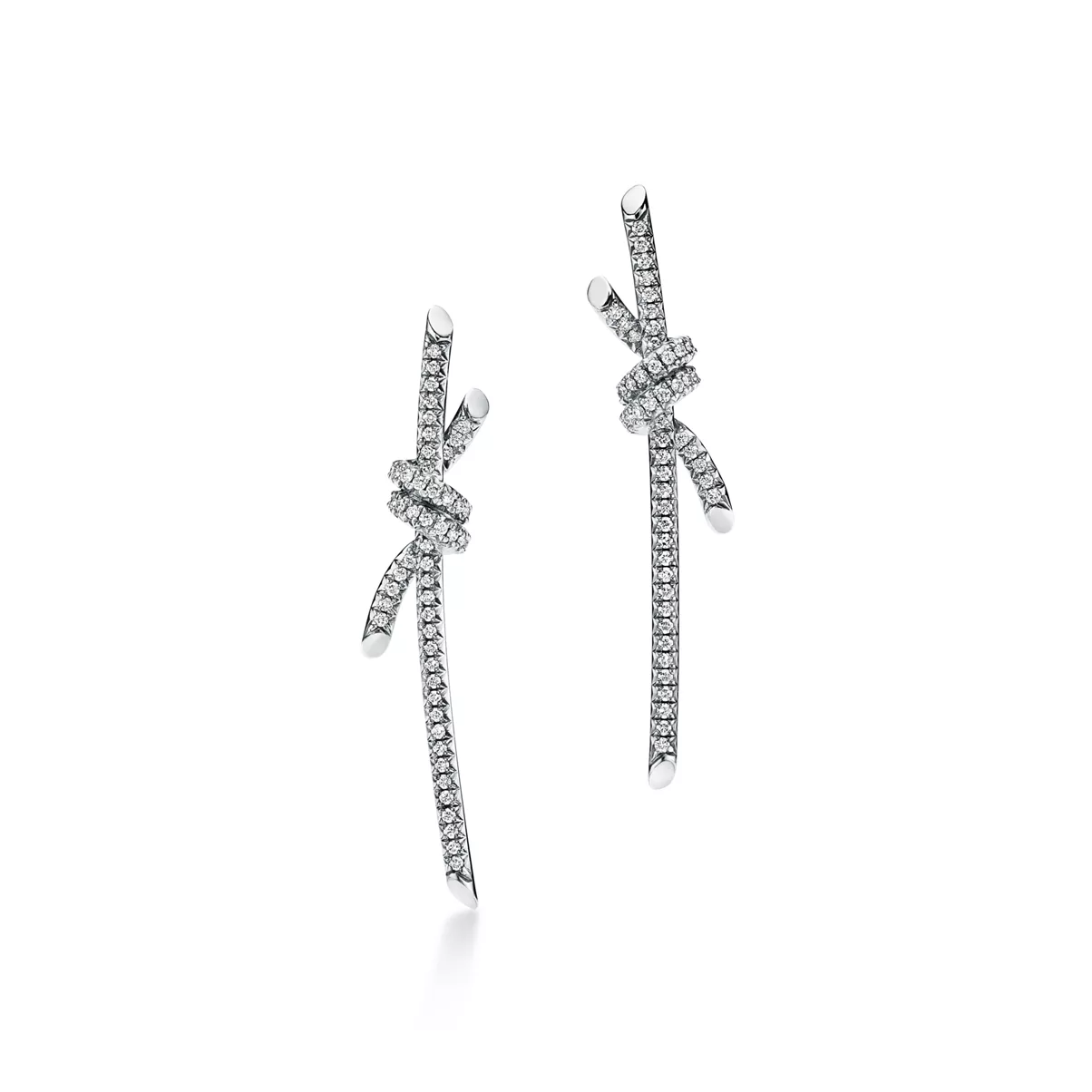 Drop Earrings in White Gold with Diamonds