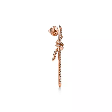 Tiffany Knot:Drop Earrings in Rose Gold with Diamonds, 2