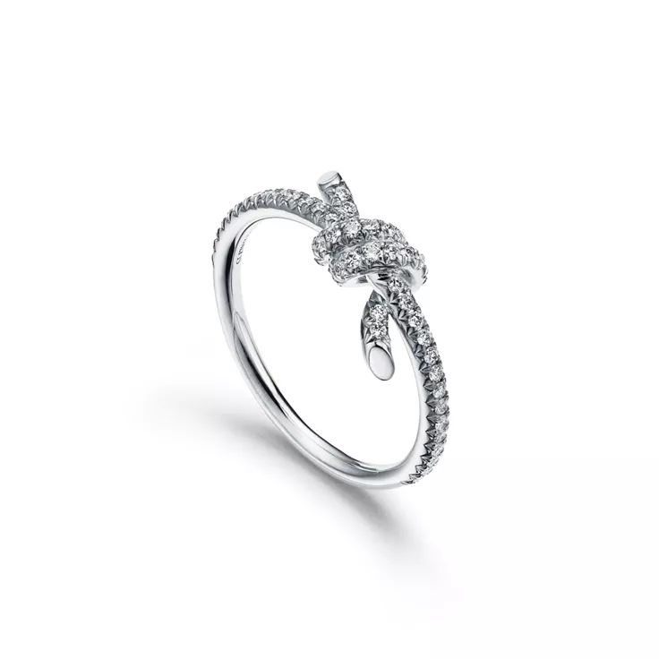 Tiffany Knot:Ring in White Gold with Diamonds, 2
