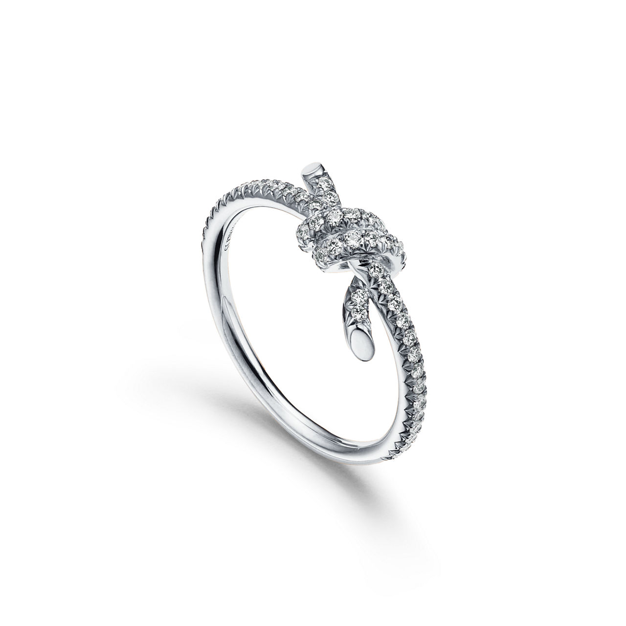 Tiffany Knot:Ring in White Gold with Diamonds image number 3