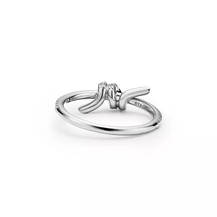 Tiffany Knot:Ring in White Gold with Diamonds, 4