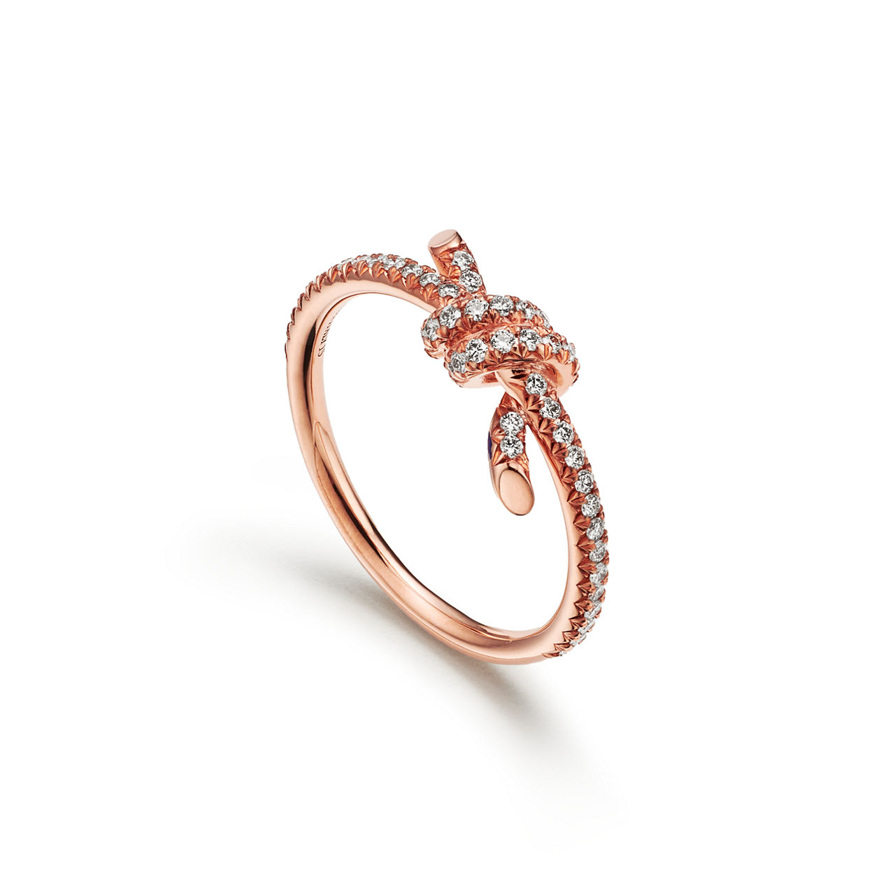 Tiffany Knot:Anillo de oro rosa con diamantes imagen número 3