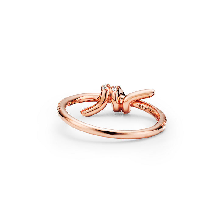 Tiffany Knot:Anillo de oro rosa con diamantes imagen número 4