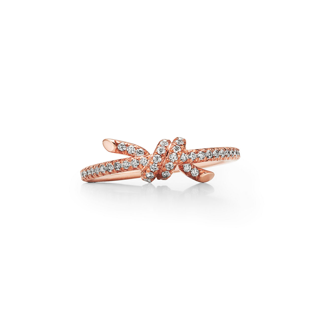 Tiffany Knot:Anillo de oro rosa con diamantes imagen número 0