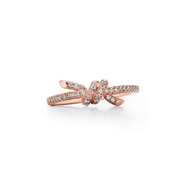 Tiffany Knot:Ringin Roségold mit Diamanten