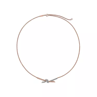 Tiffany Knot:鏈墜 玫瑰金及白金鑲鑽, 2