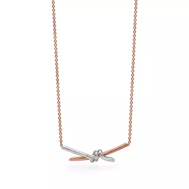 Tiffany Knot:鏈墜 玫瑰金及白金鑲鑽, 3