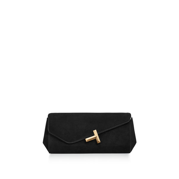 Tiffany T:Clutch in Black Suede