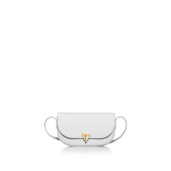 Tiffany T:Deco Crossbody Wallet in White Calf Leather