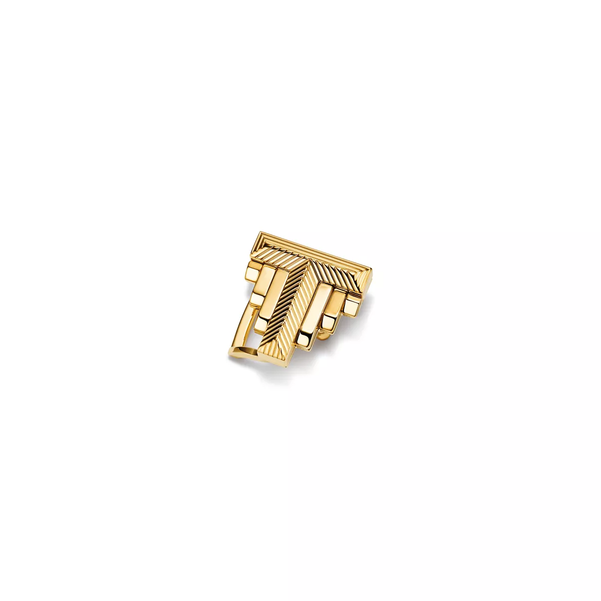 Deco Belt Buckle in Gold-plated Brass, 20 mm Wide