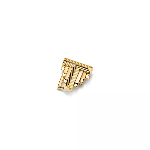 Deco Belt Buckle in Gold-plated Brass, 20 mm Wide
