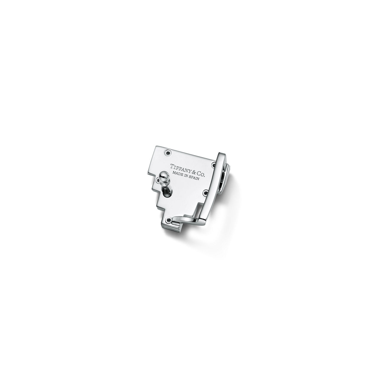 Deco Belt Buckle in Palladium-plated Brass, 20 mm Wide