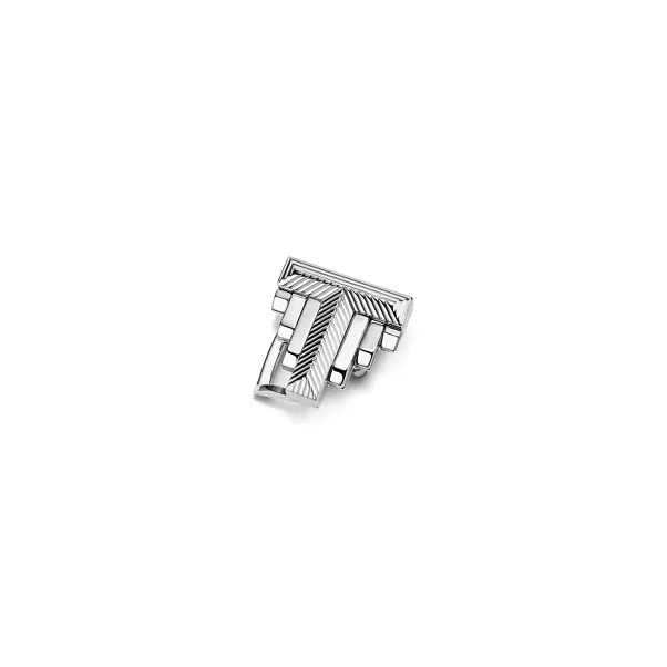 Deco Belt Buckle in Palladium-plated Brass, 20 mm Wide