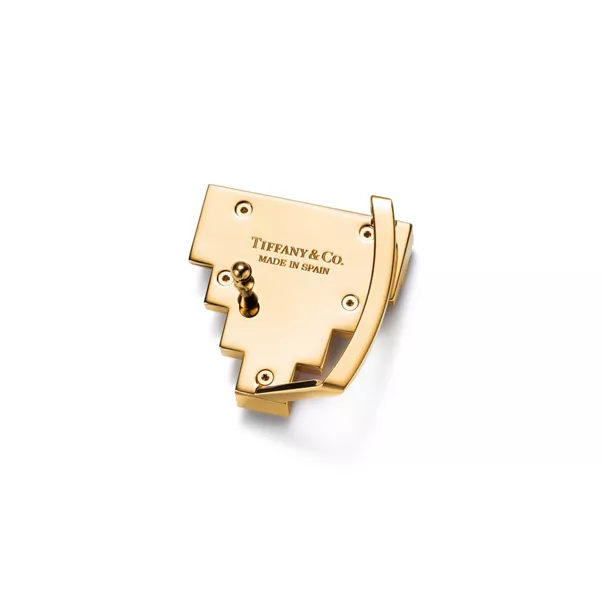Deco Belt Buckle in Gold-plated Brass, 35 mm Wide