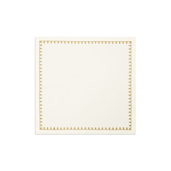 Tiffany Crest:Napkin in Embroidered White Linen