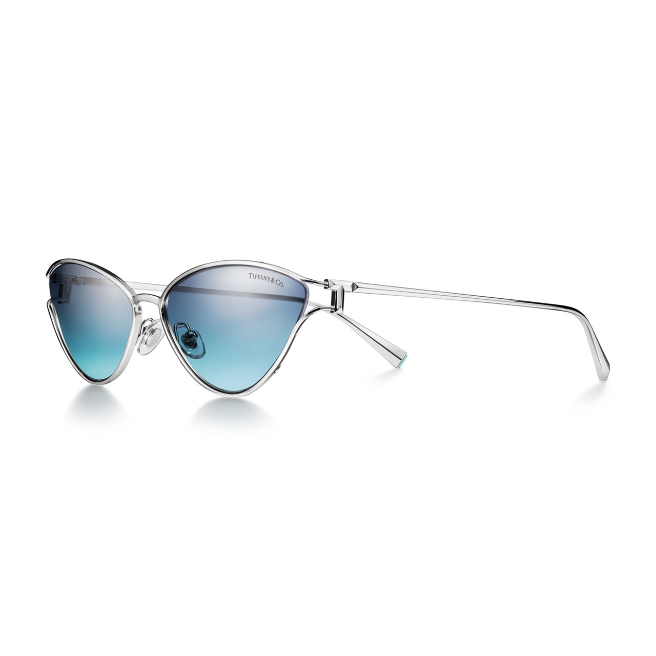 Tiffany T:Sunglasses in Silver-colored Metal with Tiffany Blue® Gradient Lenses image number 0