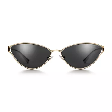 Tiffany T:Sonnenbrille aus blassgoldfarbenem Metall mit dunkelgrauen Gläsern, 2