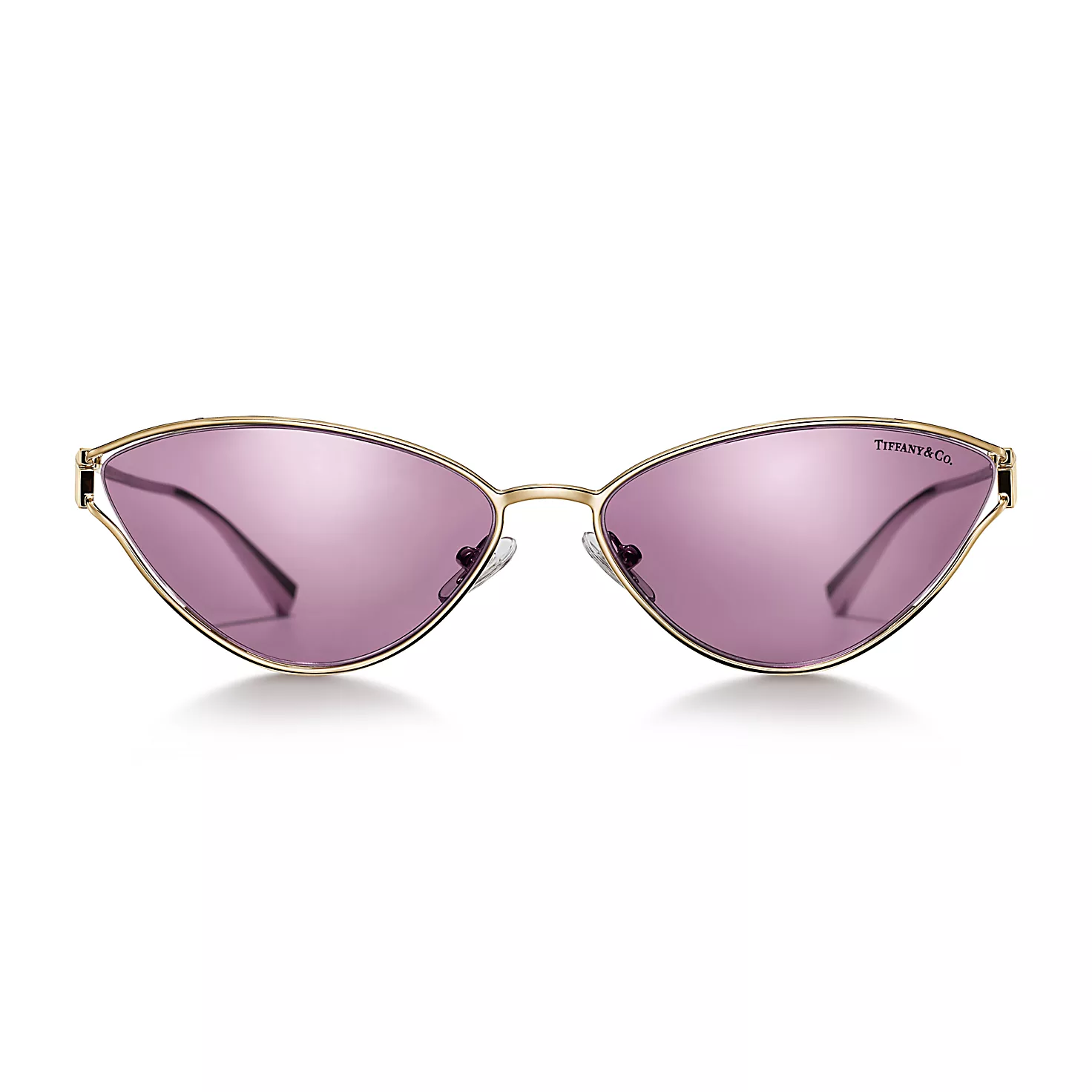 Tiffany T:선글라스, 페일 골드 컬러 메탈, 바이올렛 미러 렌즈 세팅 이미지 번호 2