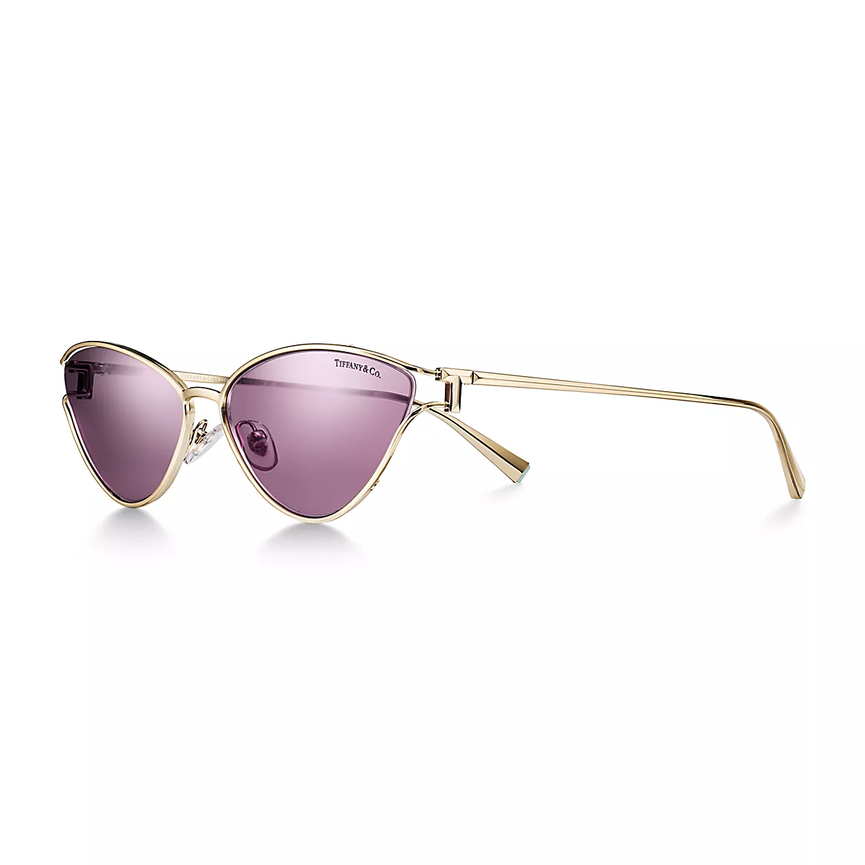 Tiffany T:선글라스, 페일 골드 컬러 메탈, 바이올렛 미러 렌즈 세팅 이미지 번호 0