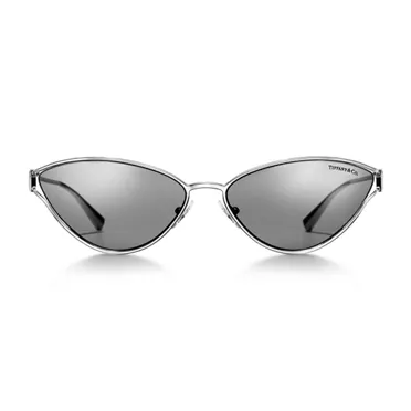 Tiffany T:Sunglasses in Silver-colored Metal with Light Gray Mirrored Lenses, 2