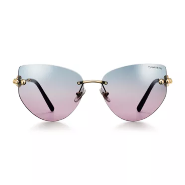 Tiffany HardWear:Sunglasses in Pale Gold-colored Metal with Violet Gradient Lenses, 2
