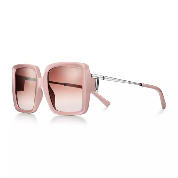 Sunglasses in Pink Acetate with Pink Gradient Lenses
