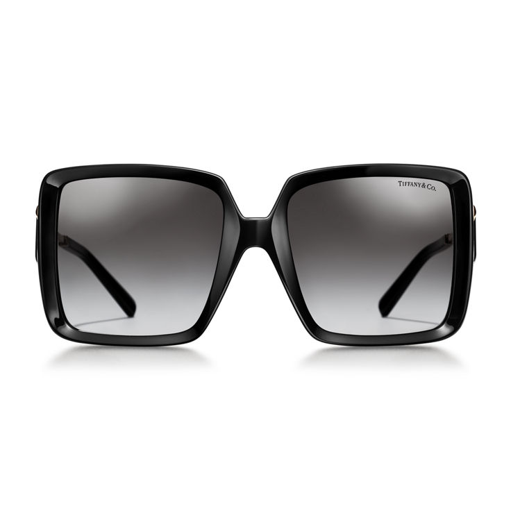 Tiffany T:Sunglasses in Black Acetate with Grey Gradient Lenses image number 2