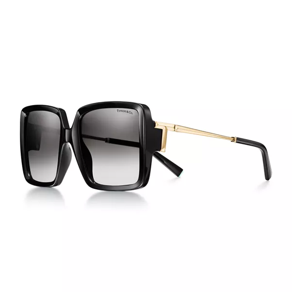 Sunglasses in Black Acetate with Gray Gradient Lenses