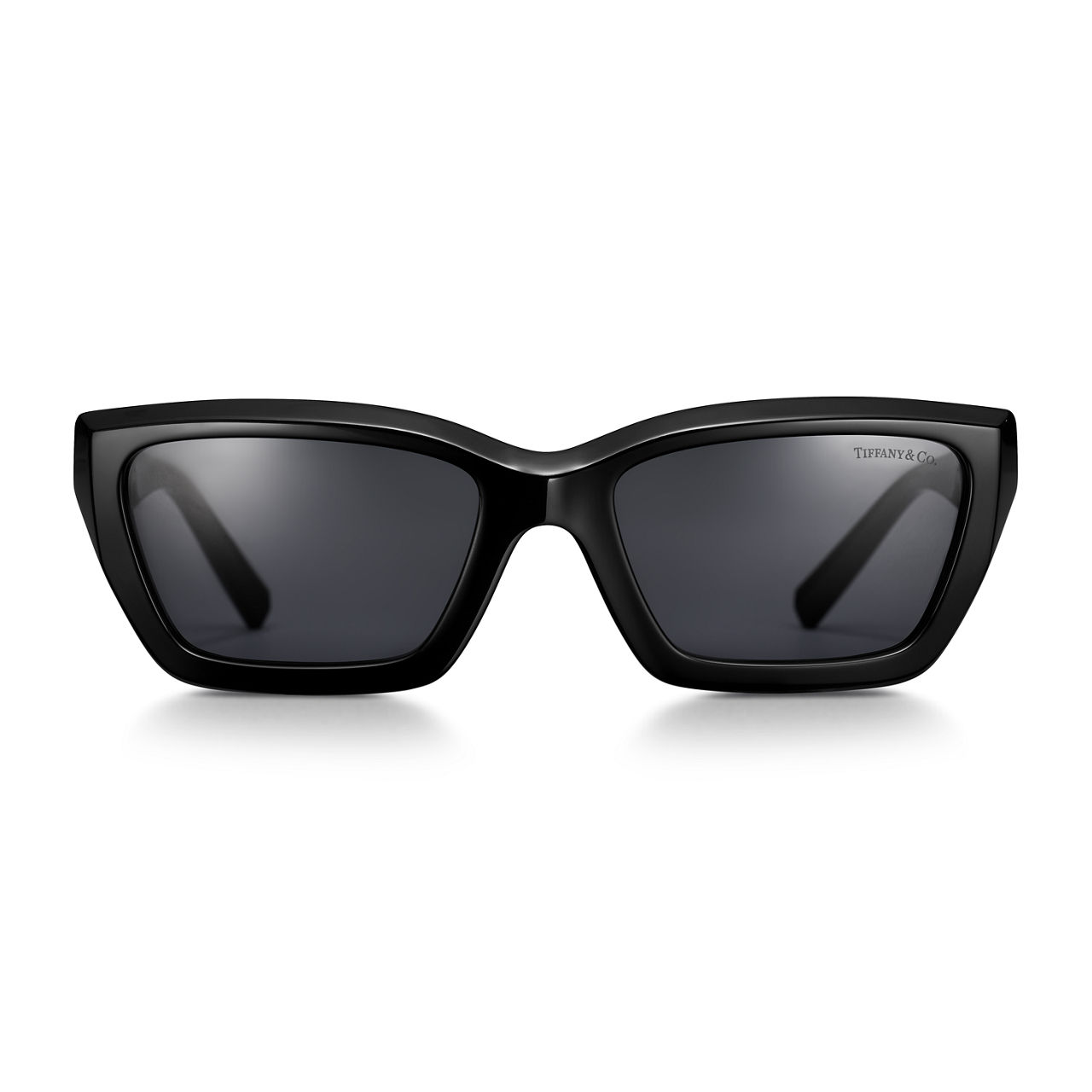 True Sonnenbrille aus schwarzem Acetat mit dunkelgrauen Gläsern