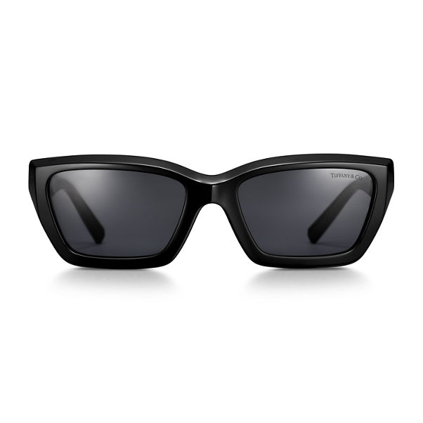 Tiffany T:True Sunglasses in Black Acetate with Dark Grey Lenses