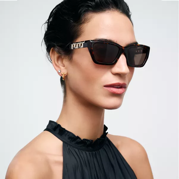 True Sunglasses in Tortoise Acetate with Light Brown Lenses