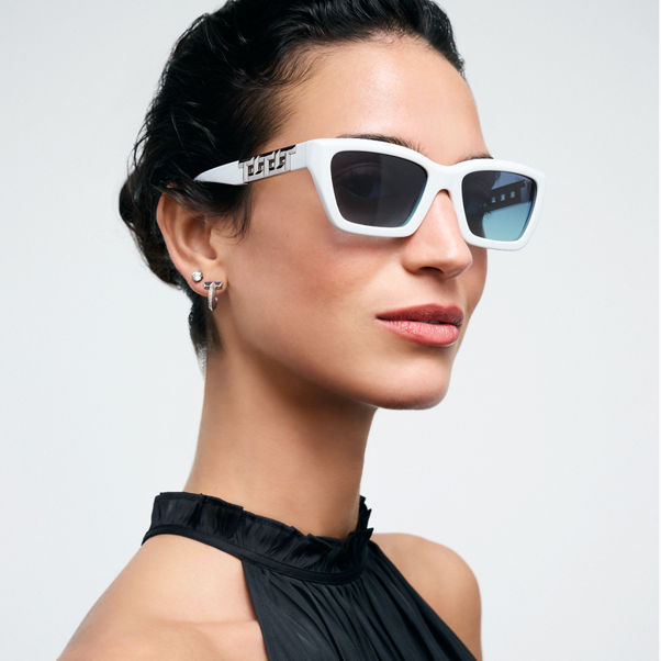 Tiffany T:True Sunglasses in White Acetate with Tiffany Blue® Lenses