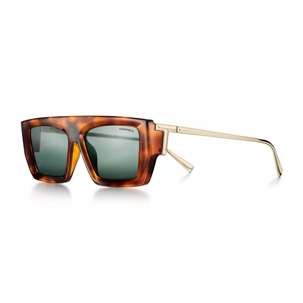 Sunglasses in Tortoise Acetate with Dark Green Lenses