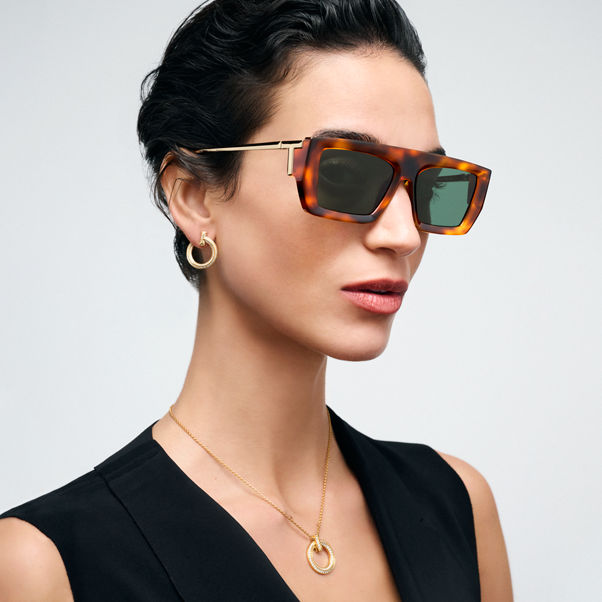 Tiffany T:Sunglasses in Tortoise Acetate with Dark Green Lenses