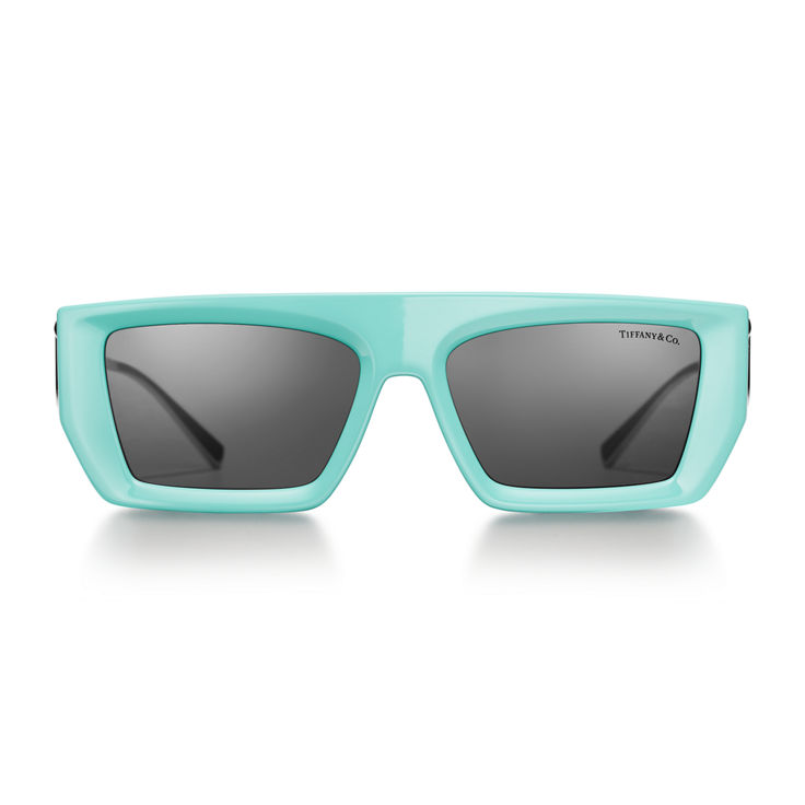 Tiffany T:Sunglasses in Tiffany Blue® Acetate with Dark Grey Lenses image number 2