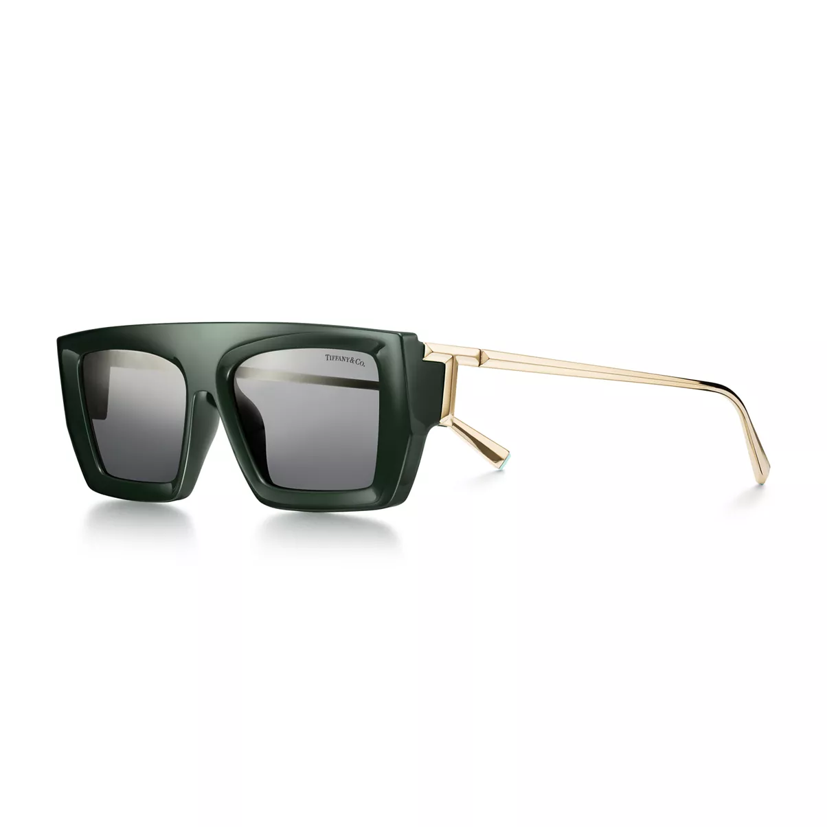Sunglasses in Dark Green Acetate with Dark Gray Lenses