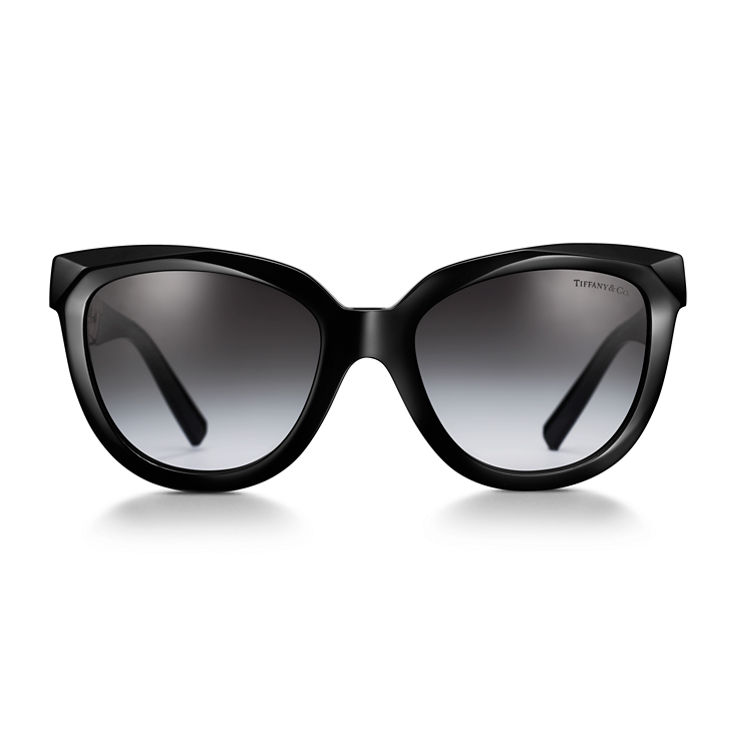 Tiffany T:True Sonnenbrille aus schwarzem Acetat mit grauen Gläsern Bildnummer 2