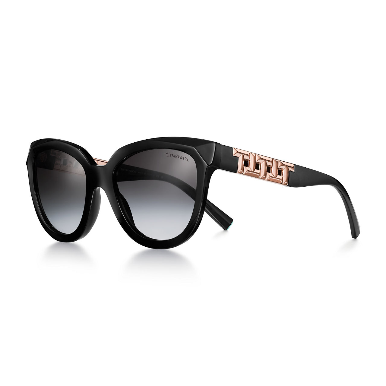 Tiffany T:True Sonnenbrille aus schwarzem Acetat mit grauen Gläsern Bildnummer 0