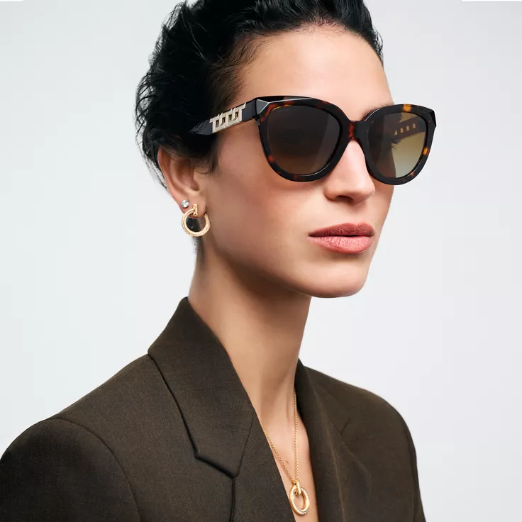 Tiffany T:True Sunglasses in Tortoise Acetate with Brown Gradient Lenses, 1