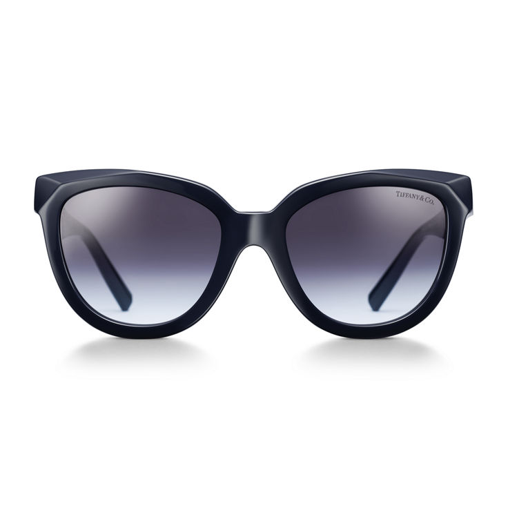 Tiffany T:True Sunglasses in Dark Blue Acetate with Violet Grey Gradient Lenses image number 2