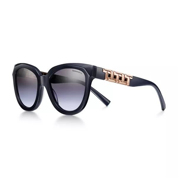 True Sunglasses in Dark Blue Acetate with Violet Gray Gradient Lenses