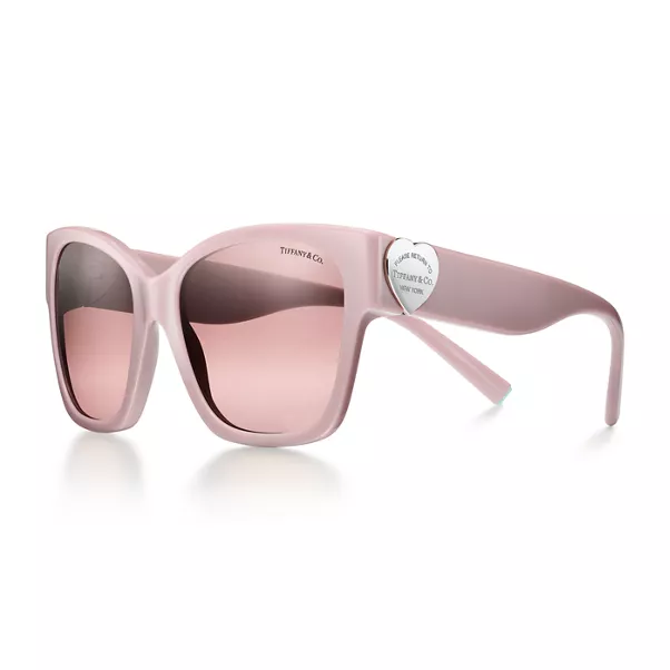 Sunglasses in Dusty Pink Acetate with Pink Gradient Lenses