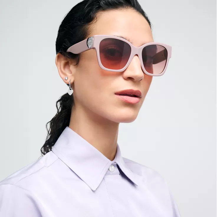 Return to Tiffany®:Sunglasses in Dusty Pink Acetate with Pink Gradient Lenses, 1