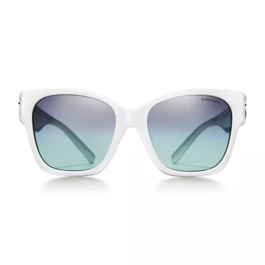 Return to Tiffany™:Sonnenbrille aus weißem Acetat mit Gläsern in Tiffany Blue®, 2