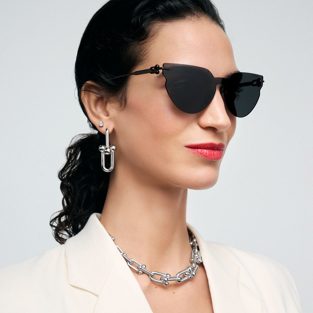 Sunglasses in Titanium with Black Lenses