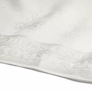 Tiffany Crest:Napkin in Embroidered White Linen, 2