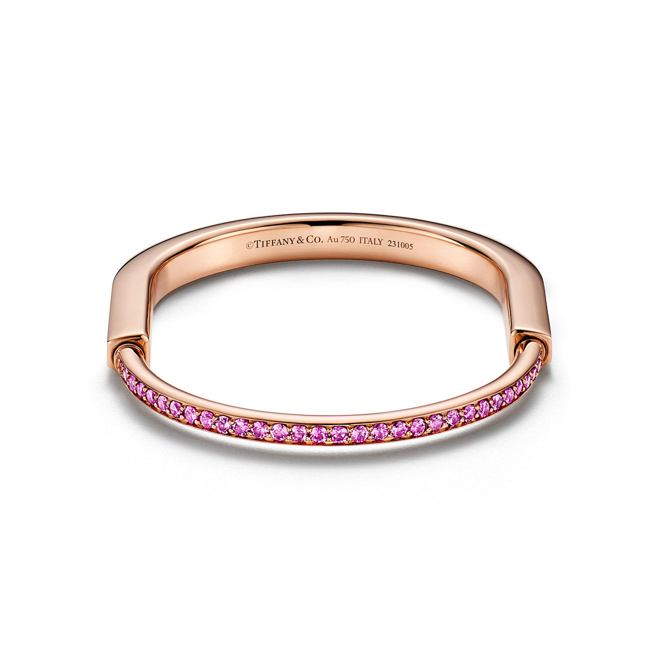 Tiffany Lock:Bangle in Rose Gold with Pink Sapphires image number 2