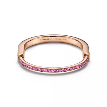 Tiffany Lock:Brazalete de oro rosa con zafiros rosas, 2